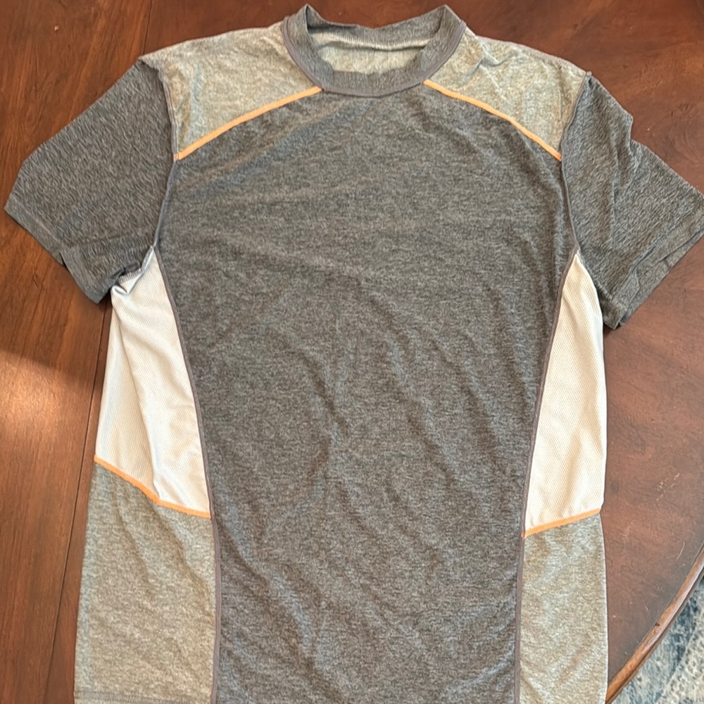 Orange Theory Gray and White Men's Athletic Shirt